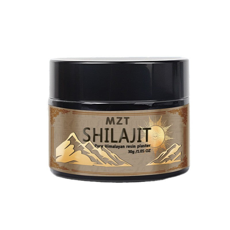 Shilajit premium gold grade resin in glass jar with 78% concentration